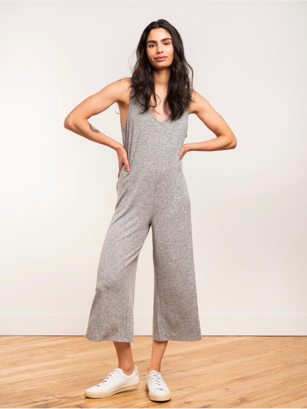 MARLED KNIT HACCI ROMPER